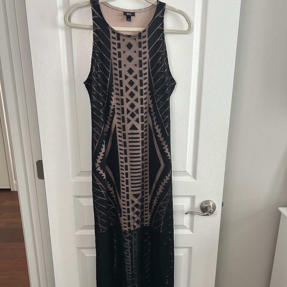 Geometric Print Sleeveless Maxi Dress | Modern Statement